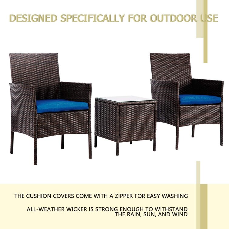 Bay Isle Home Drayton 2 Person Outdoor Seating Group with